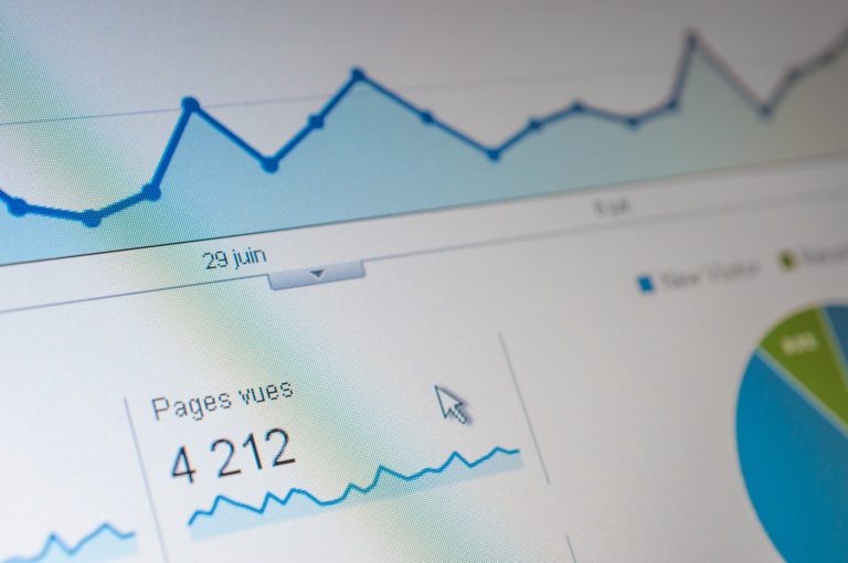 Page views visible on an image, emphasis on analytics