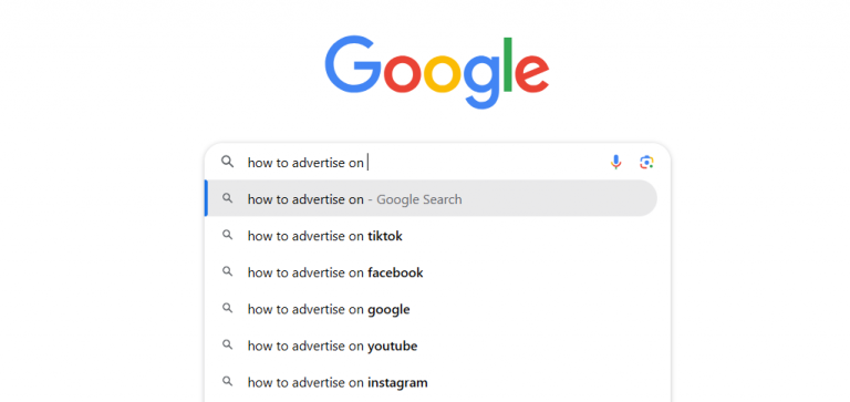 "how to advertise on" searched on google