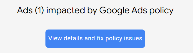 google ad disapproved for nicotine products