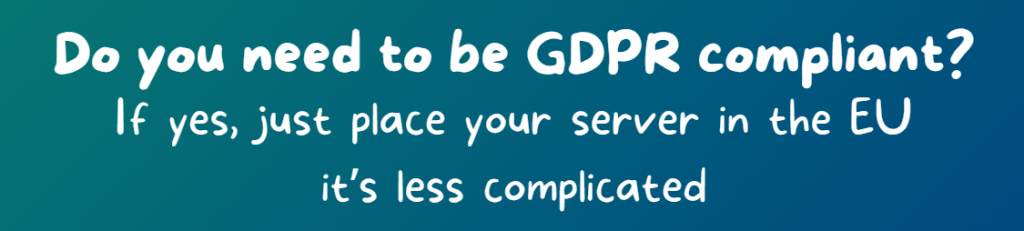 wordpress server location - gdpr compliance needs the server in the EU