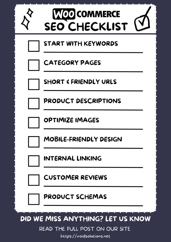 woocommerce seo checklist